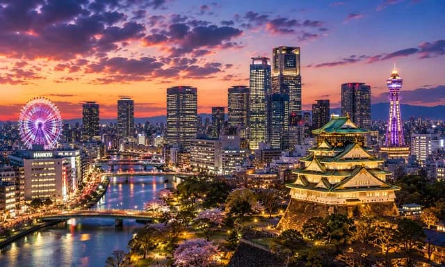 Osaka at dusk